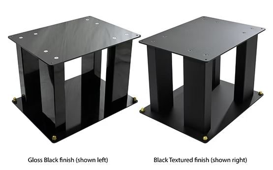 Schwarze Audio Note (UK) Ständer eigens für die Lautsprecherserie AN-E gemacht.